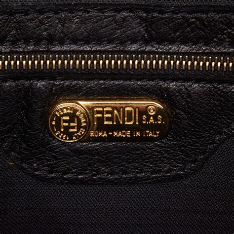 authentic fendi fur and black leather tote hand bag purse|old Fendi handbags.